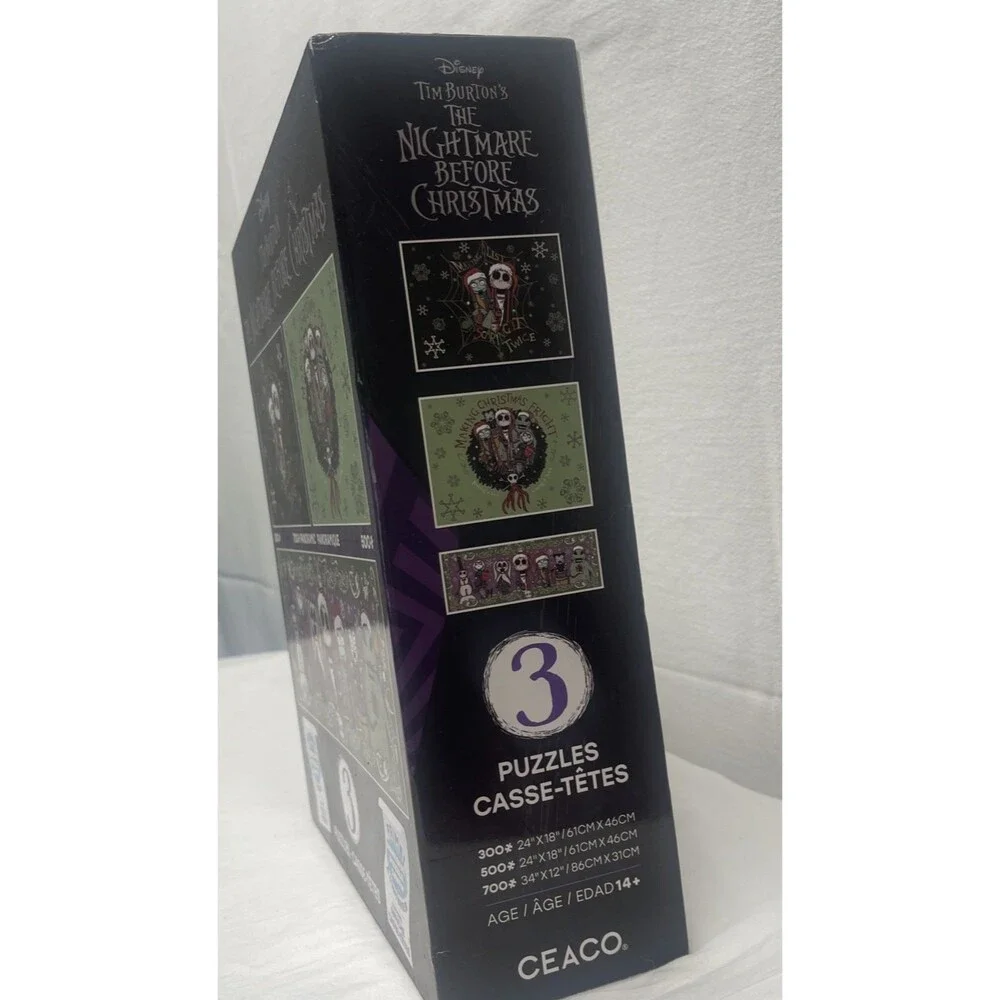 NEW Disney Tim Burton’s 3 Jigsaw Puzzles Poster ‘The Nightmare Before Christmas’